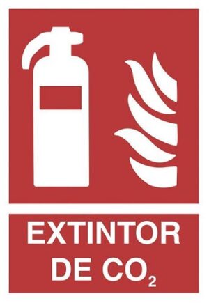 Señal Fluorescente 297x210 Pvc Extintor Co2