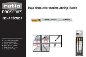 Bosch Hoja Sierra Calar Madera Anclaje (3 Uds)