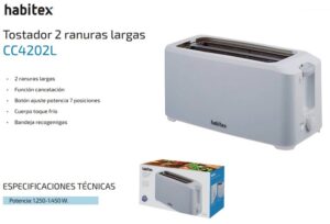 Tostador 2 Ranuras Largas Cc4202l
