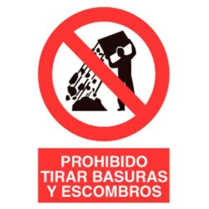 Señal 420x297 Prohibido Tirar Basura Y Escombros